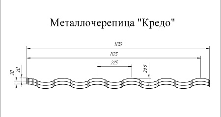 Профиль волновой Кредо, Полиэстер 0,45 мм