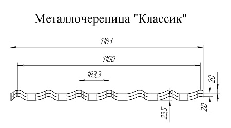 Профиль волновой Классик, Полиэстер 0,4